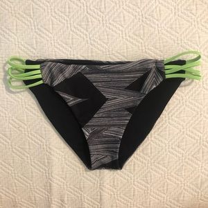 Gray Patterned Bathing Suit Bottoms
